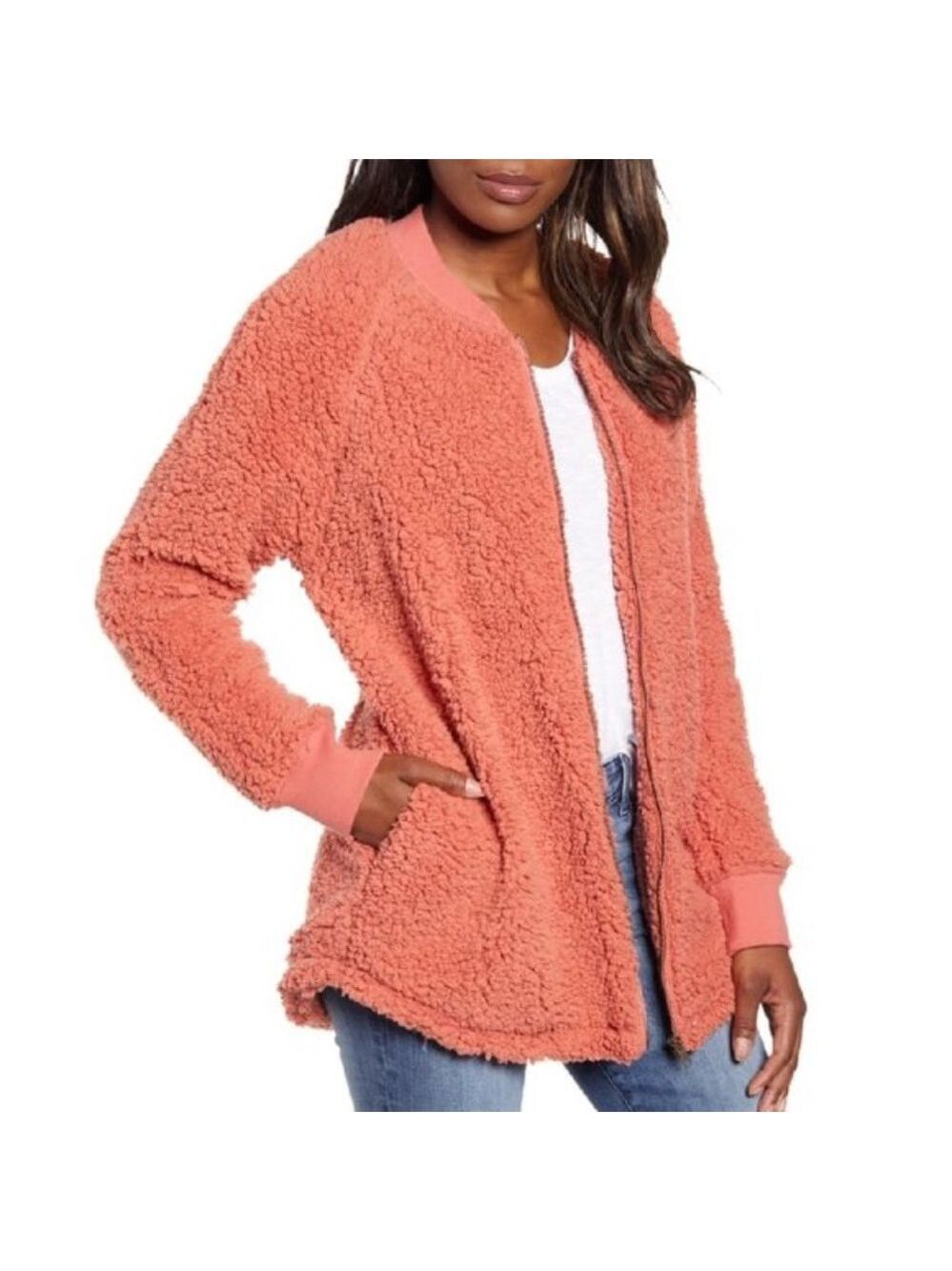Caslon Long Faux Fur Jacket